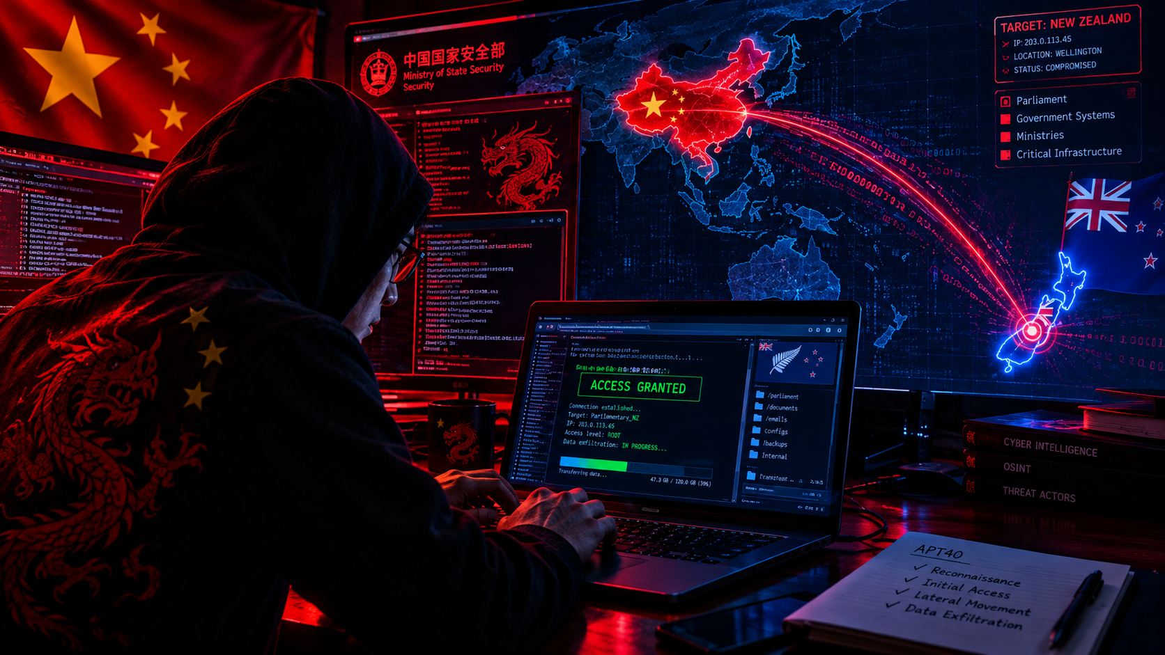 Hacker-Nuova-Zelanda Nuova Zelanda Cina